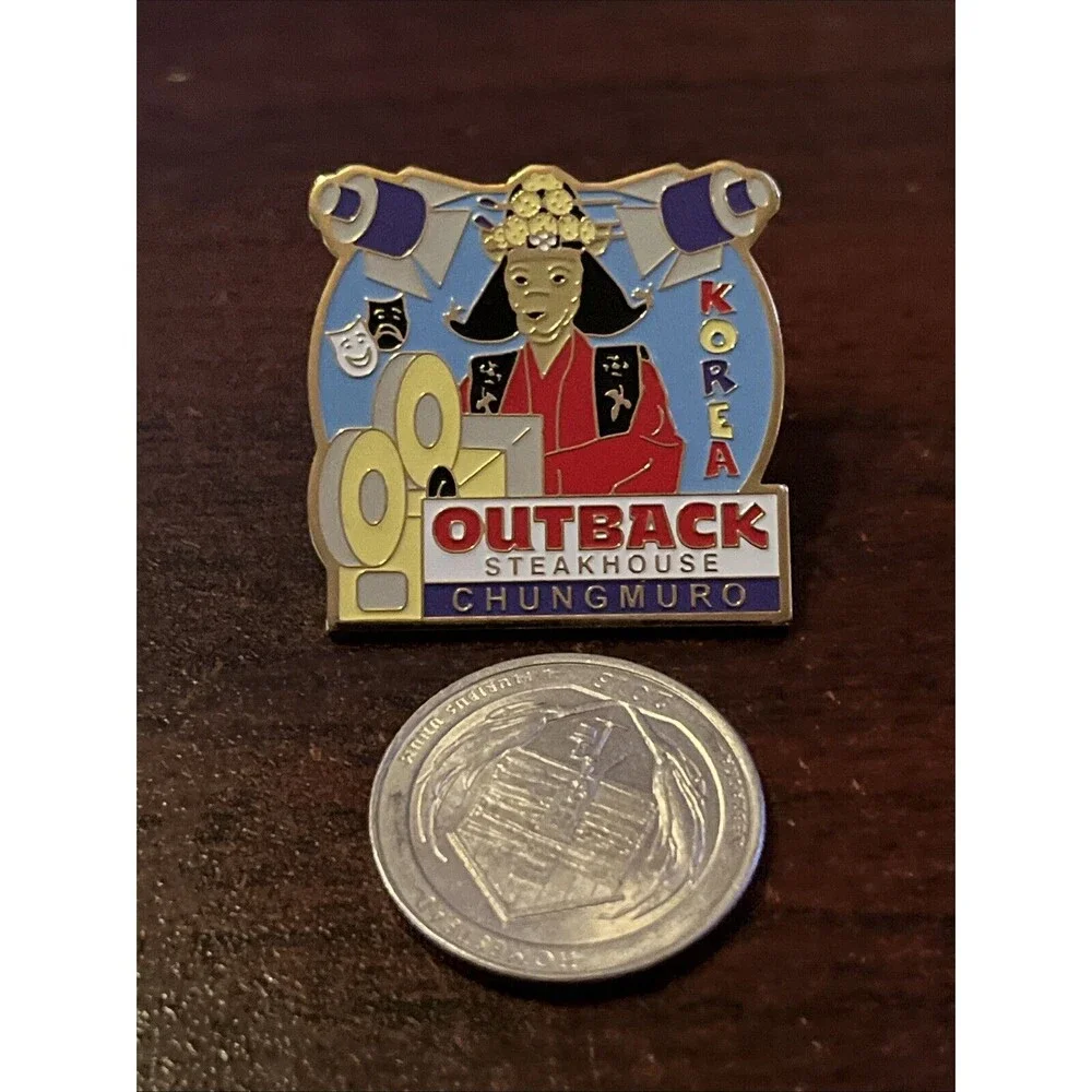 Outback Steakhouse Chungmuro Seoul‎ South Korea Kangaroo Lapel Hat Pin